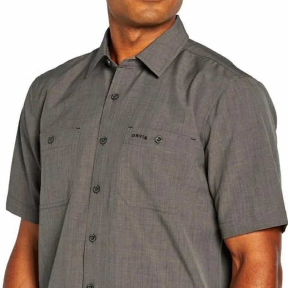 GRAY Orvis Men short sleeve woven tech shirt - Picture 5 of 5